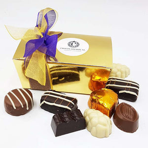 125 gram Belgische bonbons in luxe bonbondoosje goud - Macaronstore.nl
