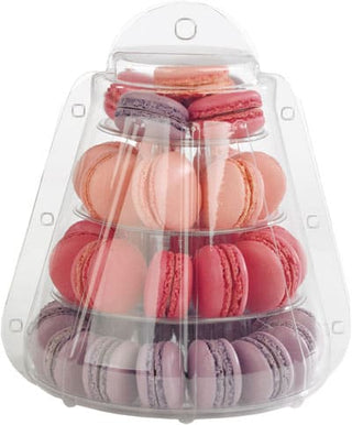 Transparante ronde Macaron standaard max 40 macarons (niet inbegrepen) - Macaronstore.nl